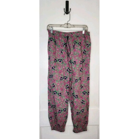 Anthropologie Sundry Ditzy Floral Pants Size 2 Medium (8-10) Green Pink - Picture 1 of 4